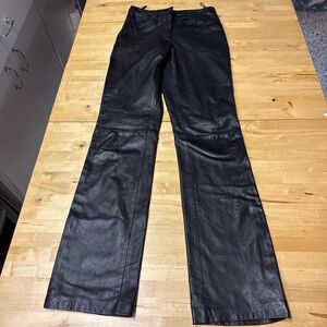 Bebe Genuine Leather Pants in Black